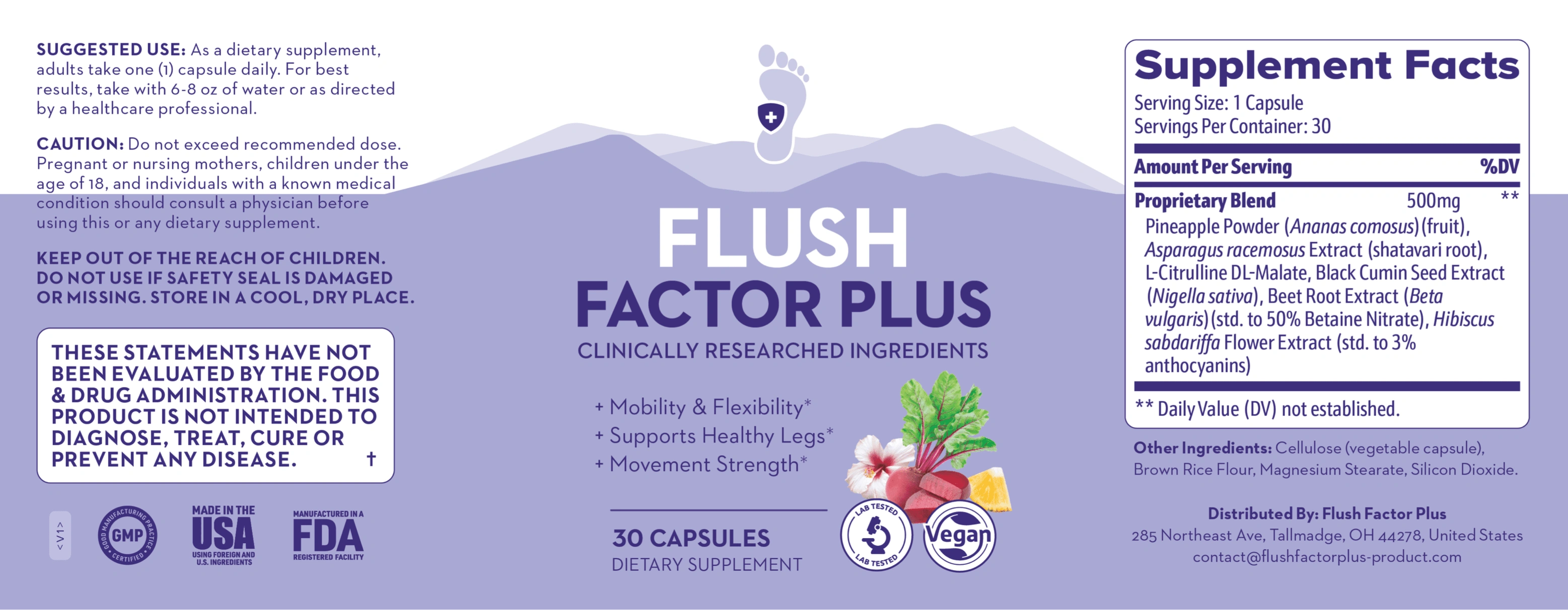 Flush Factor Plus Supplement Fact